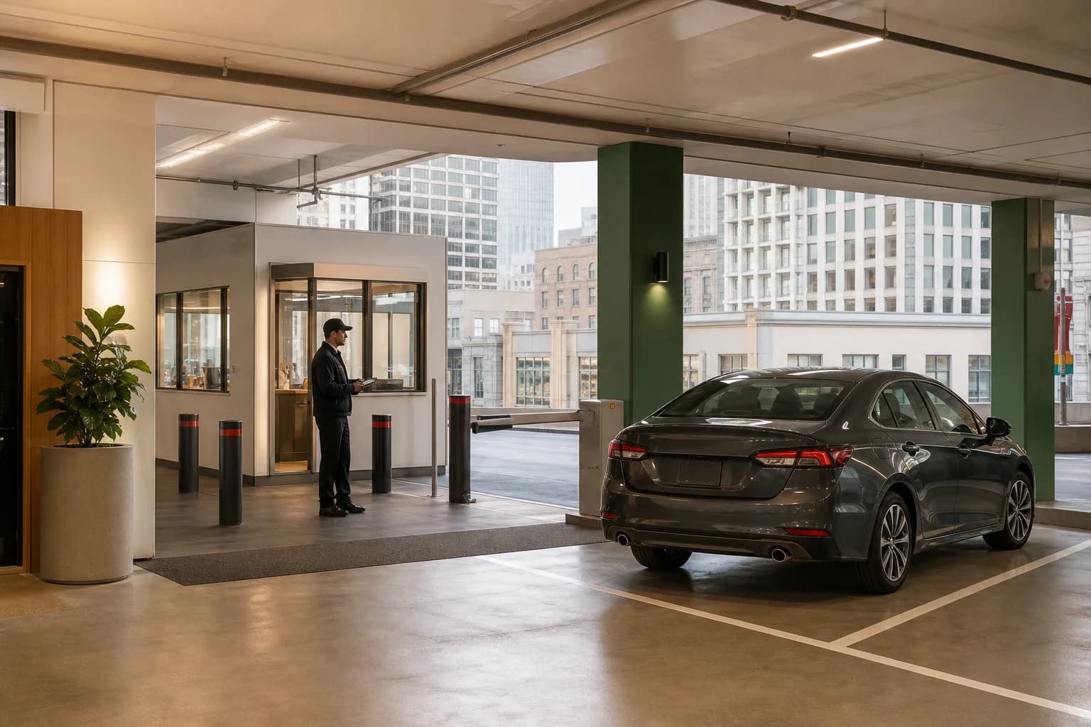 Bright and professionally staffed San Francisco parking garage
