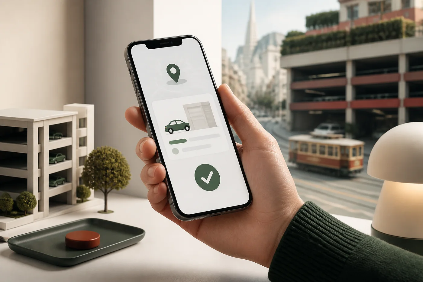 Parking reservation completed on a phone